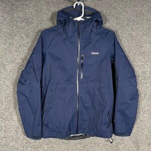 Patagonia Womens XS Waterproof Rain Jacket H2NO Hooded‎ Blue Coat EXCELLENT
